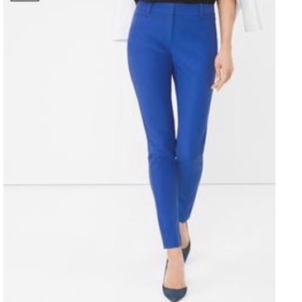 NWT 00 WHBM skinny ankle comfort stretch blue pant